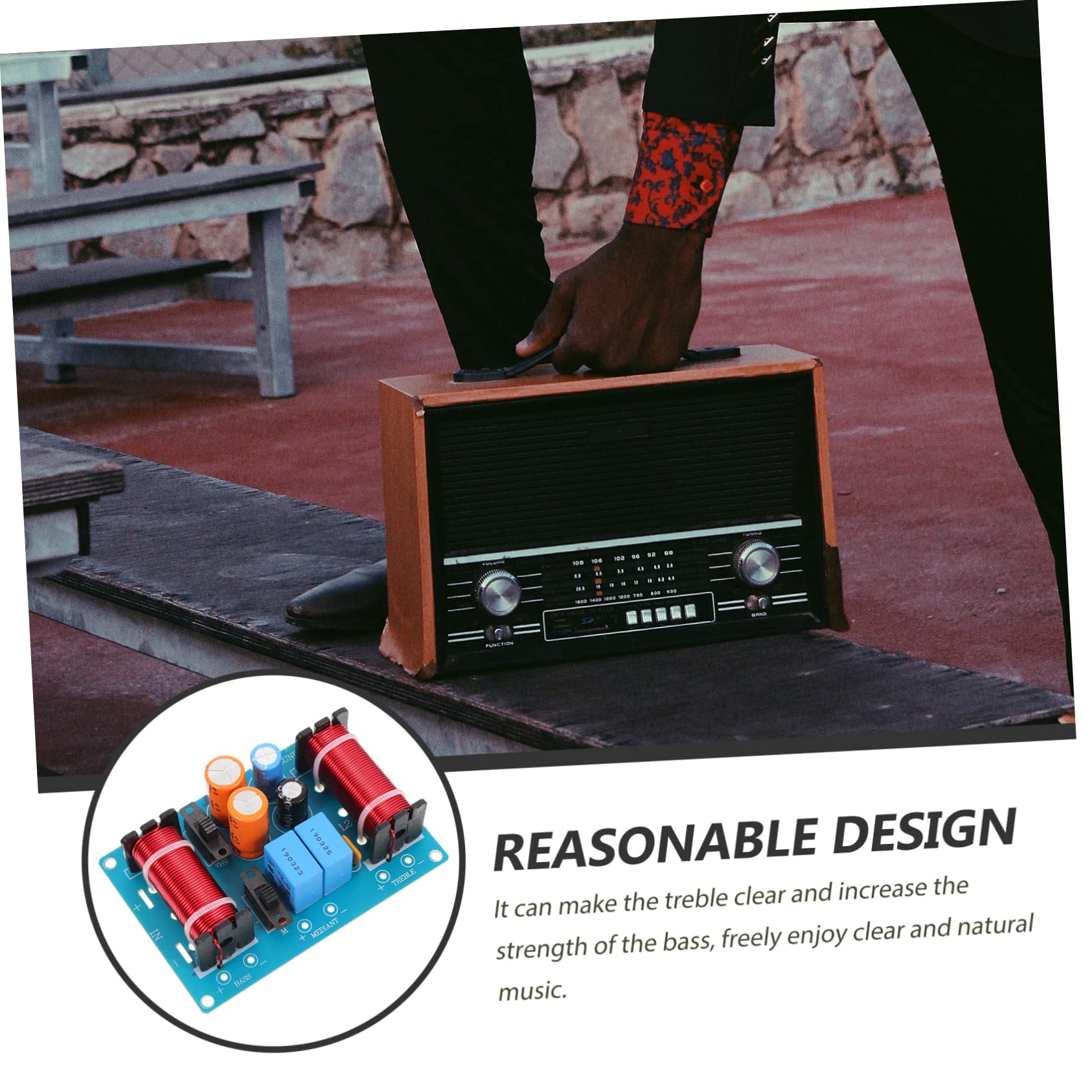 Diviseur de Bande Audio 3 Voies Professionnel pour Haut-Parleur Voiture et Golf Cart, 150w, Cuivre et Composants Électroniques, Protection des Aigus Facile à Installer