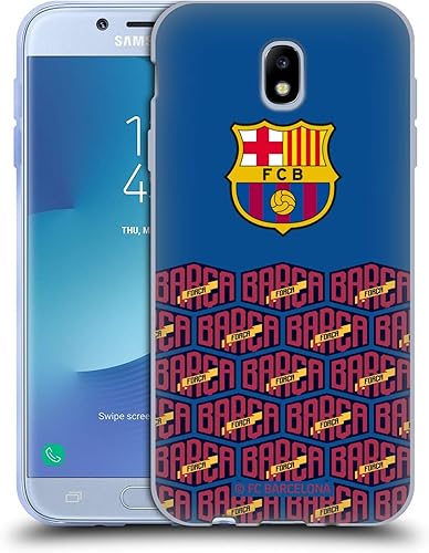Head Case Designs Officially Licensed FC Barcelona Logo and Pattern Forca Barca Soft Gel Case Compatible with Samsung Galaxy J7 2017  Pro