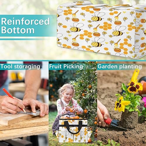 Miniatura 7 de Bolsa de herramientas de jardín de flores de abejas de dibujos animados para mujeres y hombres, bolsas de almacenamiento de herramientas de
