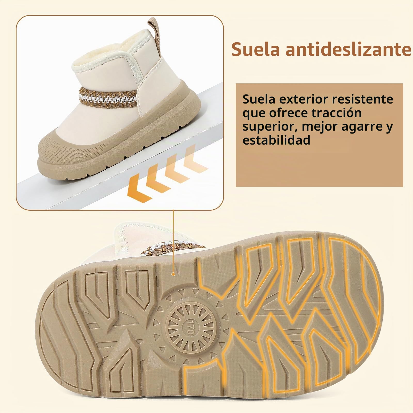 MK MATT KEELY Botas Niño Invierno Bota Nieve Impermeable Zapatillas Botines Exterior Cálido Niña con Suela de Antideslizante