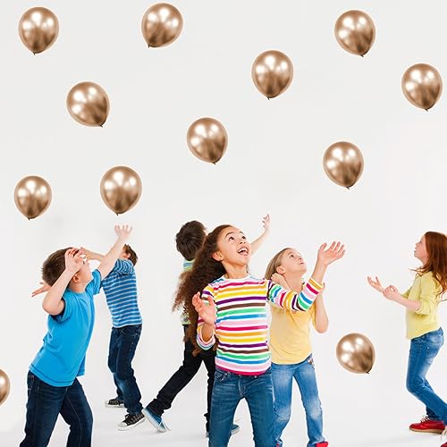 Miniatura 6 de Globos de color dorado champán, 60 globos metálicos de látex champán de 5 pulgadas para arco de guirnalda de globos, globos cromados de champán para