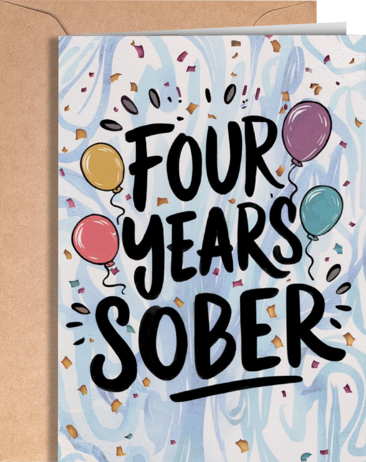 4 Year Sober Card - Four Year Sobriety Card - Keep it Up and Congrats Sober Anniversary - 4 Soberversary for Men or Women - Addiction Recovery AA - Proud of You 4th Soberversary Birthday - NUM 231