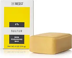 111MedCo 6% de enxofre medicado em barra de sabão de limpeza da pele de 113 g