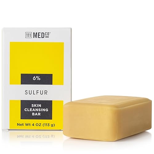 111MedCo Barra de jabón limpiadora de piel medicada con 6% de sulfuro de 4 oz
