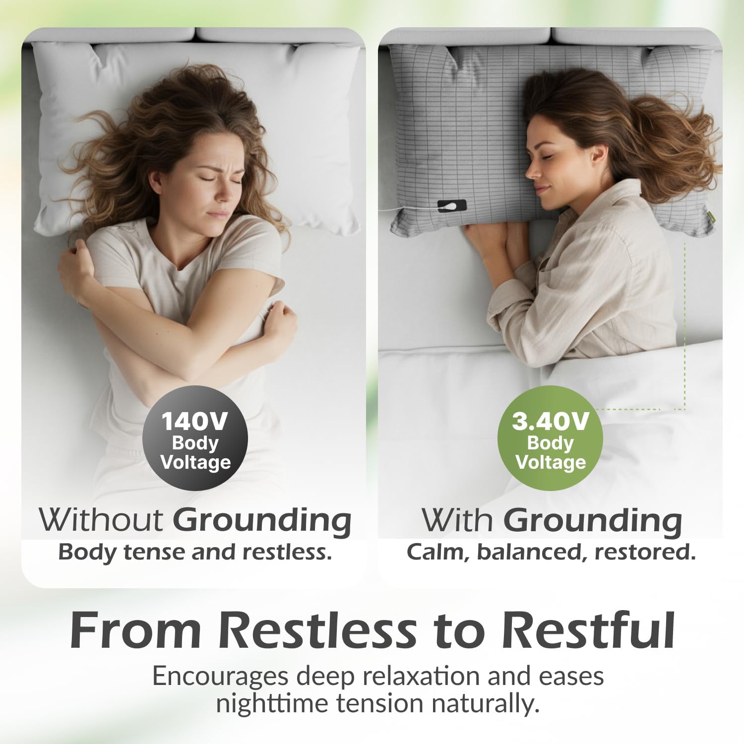 The Grounding Co. Terra Grounding Pillow Case – King Size 20x37in– Premium Fabric Blend – Organic Egyptian Cotton & Silver-Infused Threads – Pillow Cover for Sleep & Recovery - Image 3