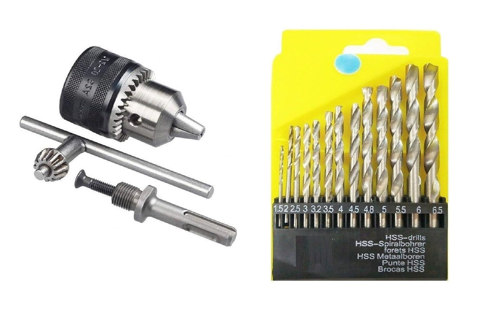Inditrust High Speed Steel New 13Mm Hex Drill Chuck And Key Set Heavy Duty With Adaptor And 13Pc Hss Drill Set (B0CF5TDBLL) Amazon Price History, Amazon Price Tracker
