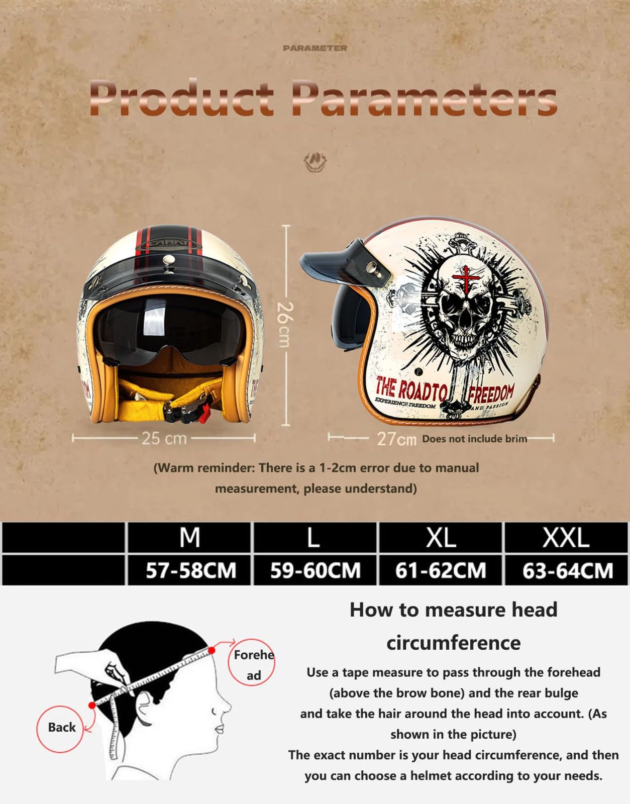 Casco Jet Moto Caschi Motorino Vintage, Scooter Moto Casco, Caschi Cromwell Moto Omologato DOT/ECE Casco Per Adulti Per Moto Chopper Scooter Motorino Per Adulti Uomini Donne