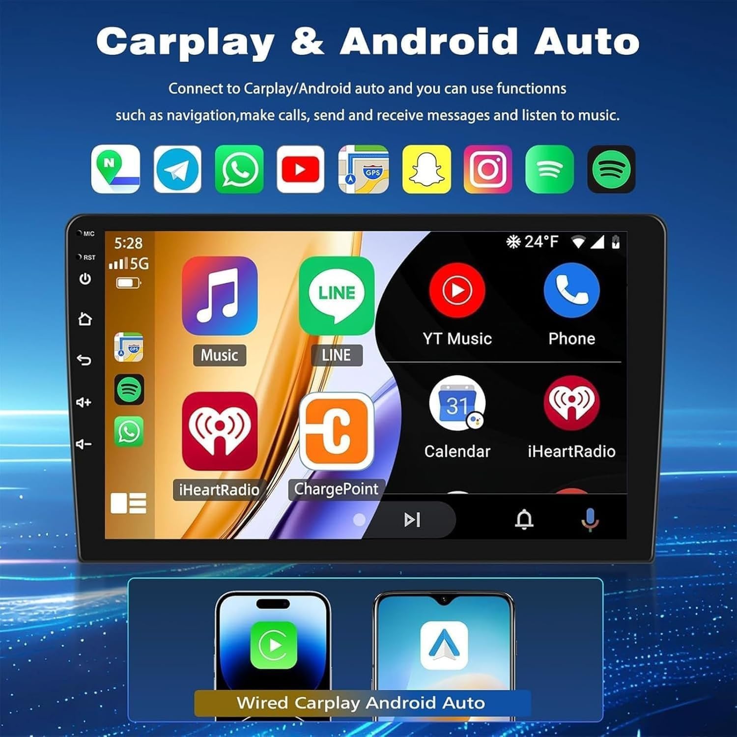 4core(1g+32g),Autoradio Android da 9 Pollici per B-uick Regal/Opel Insignia 2009-2013, Carplay Wireless, Android Auto, Bluetooth, WiFi, GPS, FM, Telecamera di retromarcia