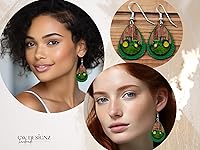 Vista 2 de Green Tractor Earrings, Gift for Farmer, Farm Earrings