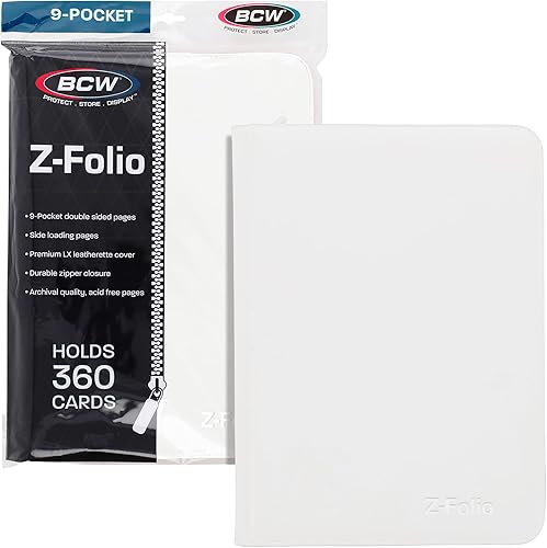 Miniatura 9 de BCW Z-Folio - Álbum LX de 9 bolsillos - Negro | Organizador de tarjetas con cremallera segura | Carpeta de colección de tarjetas de cuero sintético