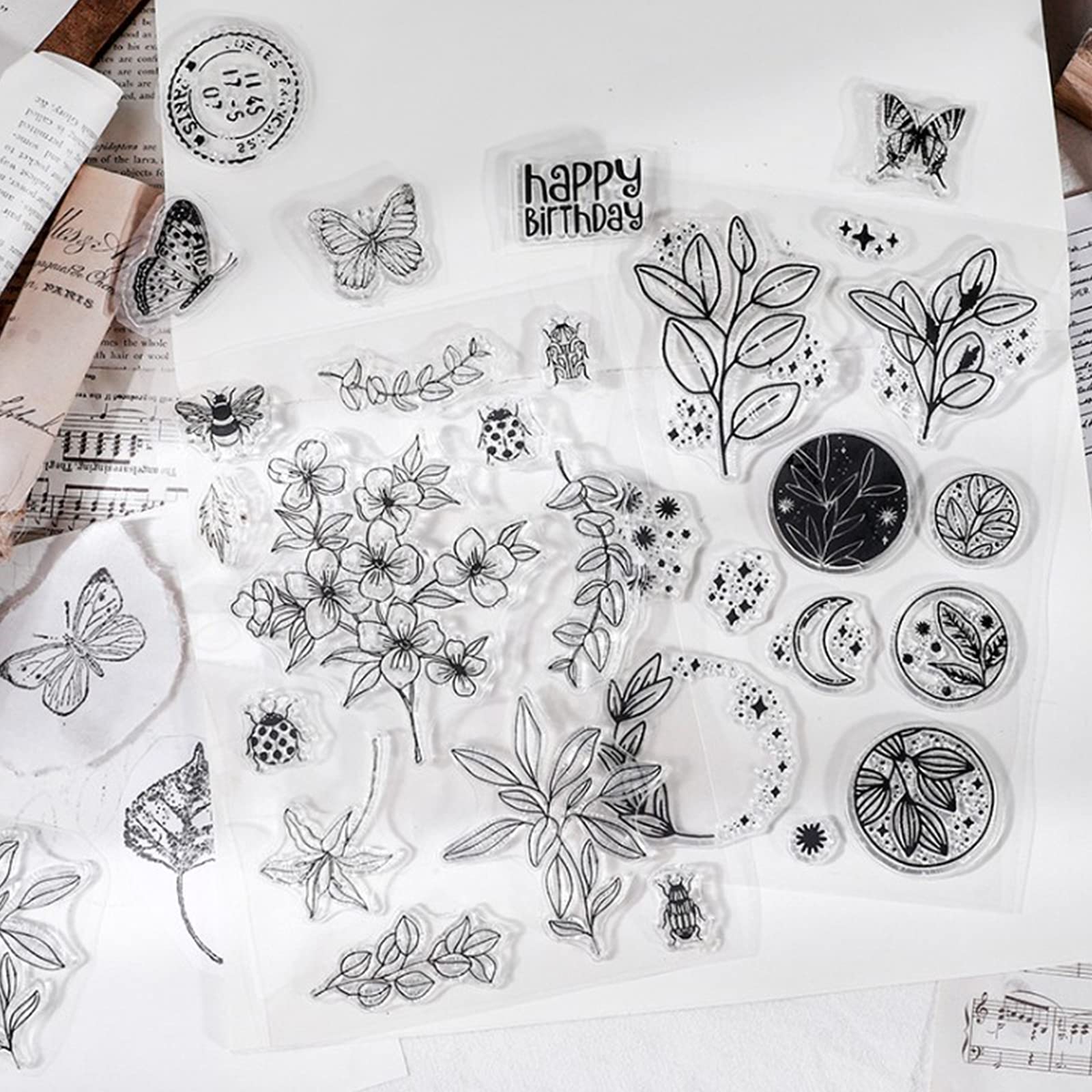 Timbri In Silicone Trasparente Per Scrapbooking E Fai Da Te - Set Creativo Con Motivi Vari, Ideale Per Biglietti E Album