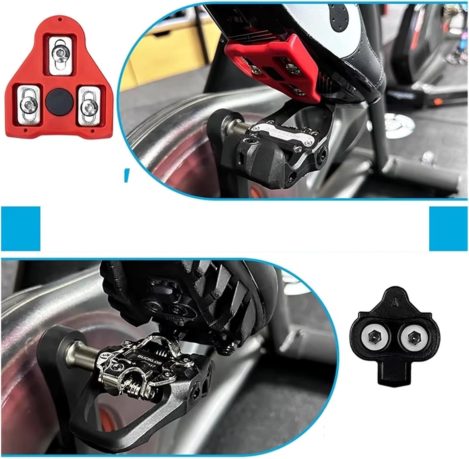 BUCKLOS Bike Dual Function Self-Lock Pedal 9/16'' Bicycle Locking Pedals for Look Sealed Bearing Clipless Pedals PD-M317