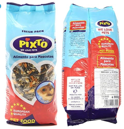 BPS Pienso Alimento Hamster 800g Completo Comida con Formula Alta Energía Material Natural Receta Equilibrada…