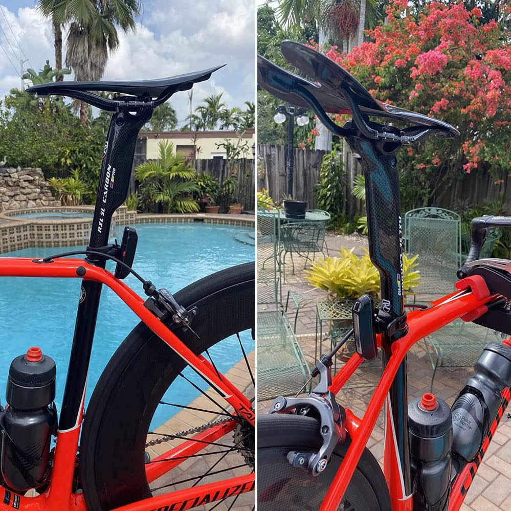 Miniatura 4 de RXL SL Tija de sillín de bicicleta de carretera de carbono de carbono de fibra de carbono completo Ciclismo asiento post 27.230.81.244 in 3K mate