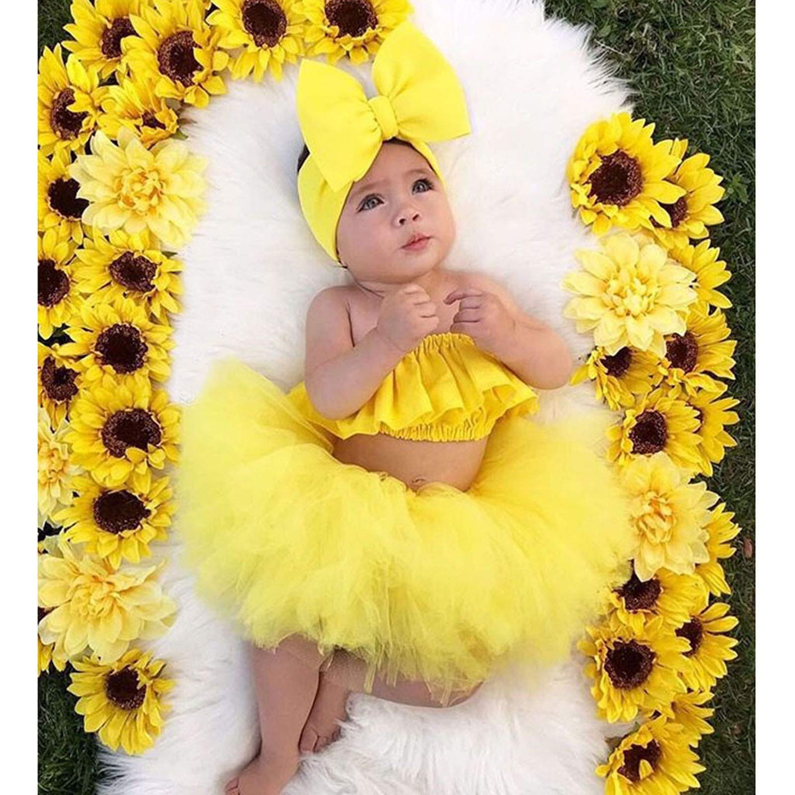 yellow dress newborn Ikevan Girl Clothes Tops+Tutu Off Infant Set Baby Shoulder Skirt Tulle Outfits Girls Outfits&Set (Yellow, 0-6 Months): Clothing, Shoes & Jewelry The beautiful satin (crepe) Size for girl:9 years Disney Cinderella 2015 Cinderella dwv29b
