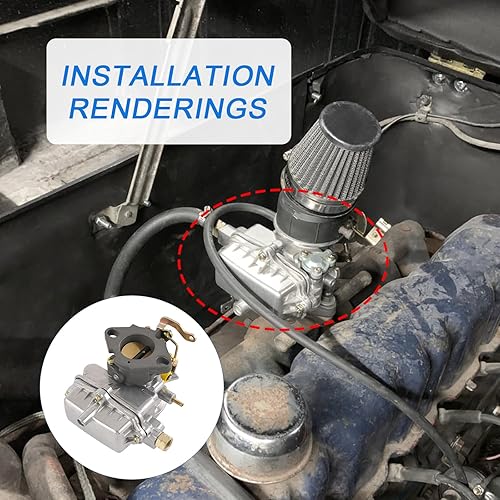 Miniatura 6 de RADHLBNIU Repuesto de carburador para motores Ford 1957 1960 1962 144 170 200 223 en línea 6CYL motores 1 barril Reemplazar 1904 Holley Carb