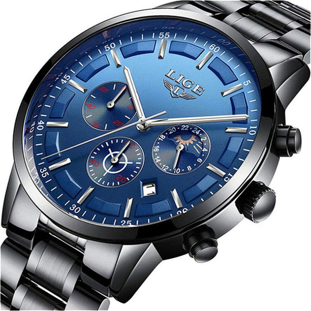 Seiko Herenhorloge kwarts roestvrij staal met roestvrijstalen band, zwart, Chronograaf