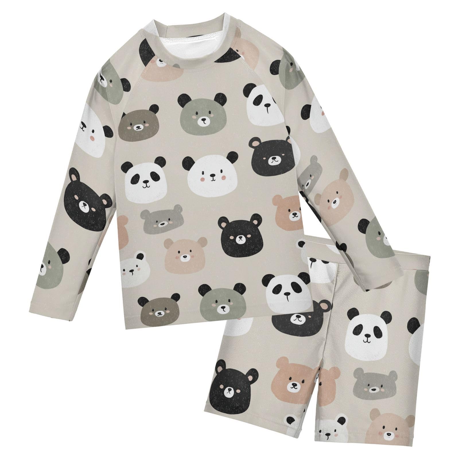 Traje de baño infantil de panda para protección solar en la playa 6