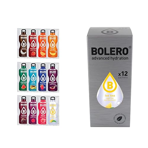 BOLERO Mezcla de bebida en polvo con sabor a mezcla de bayas, sin azúcar y baja en calorías, hace 16 onzas para un sabor fuerte o 32 onzas para un