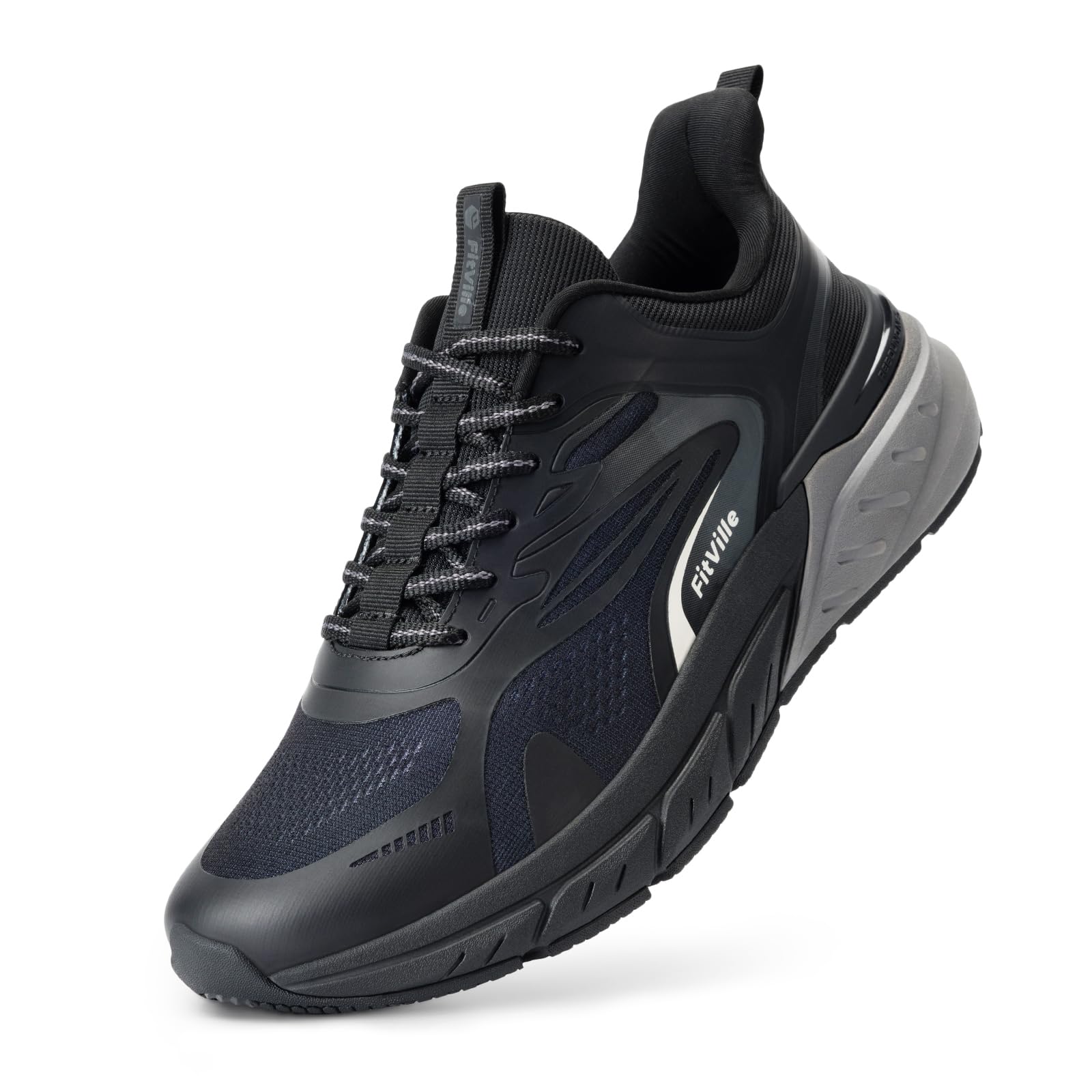 FitVille Walkingschuhe Extra Weit Herren Sneaker Atmungsaktiv Laufschuhe Dämpfende Sportschuhe Bequem Schuhe Turnschuhe rutschfest Joggingschuhe Fitnessschuhe Running Shoes Men für Breite Füße