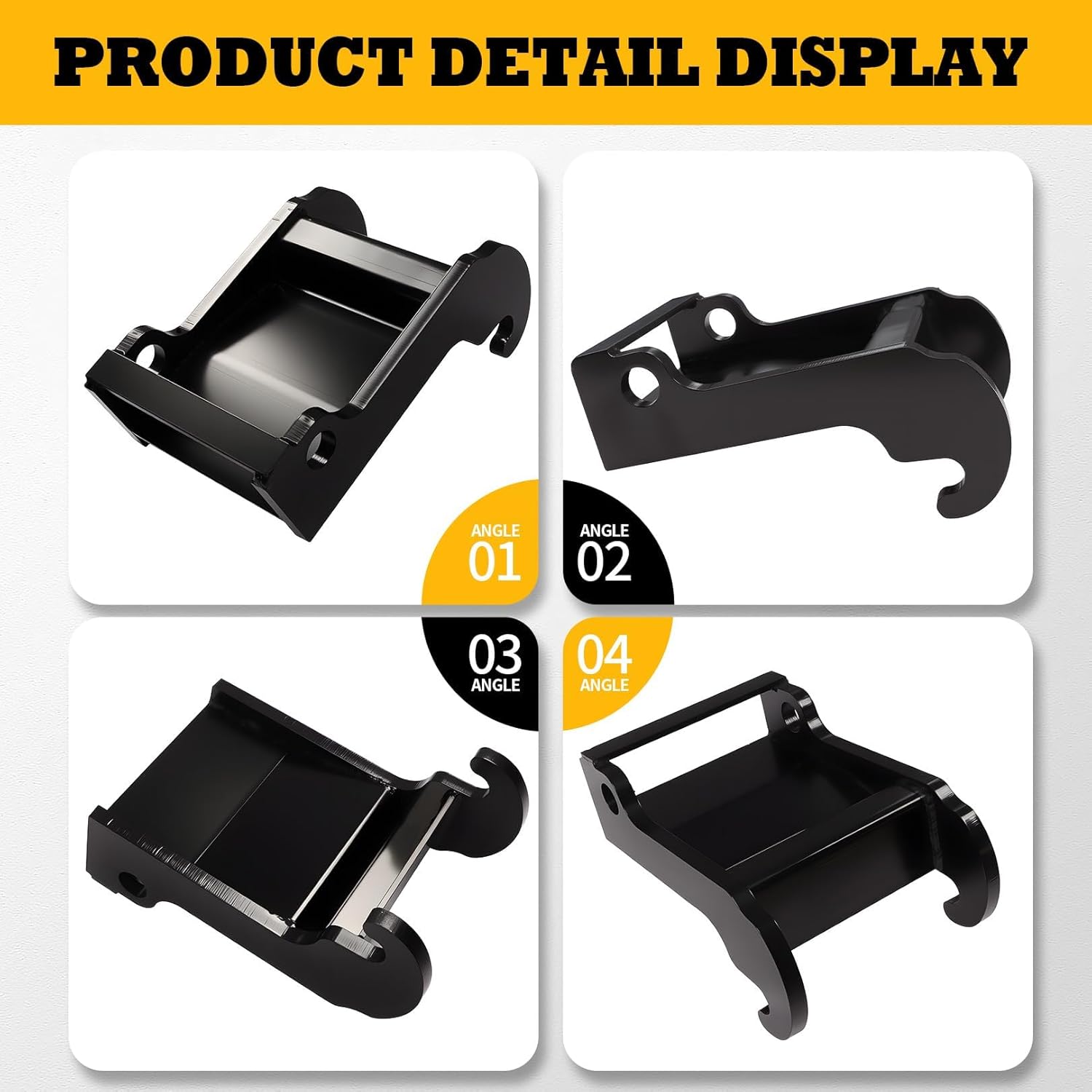 Quick Attach X-Change Excavator Coupler Bracket Compatible with E Series Models Mini Excavator Bucket Mount Attachment Black Coated Steel