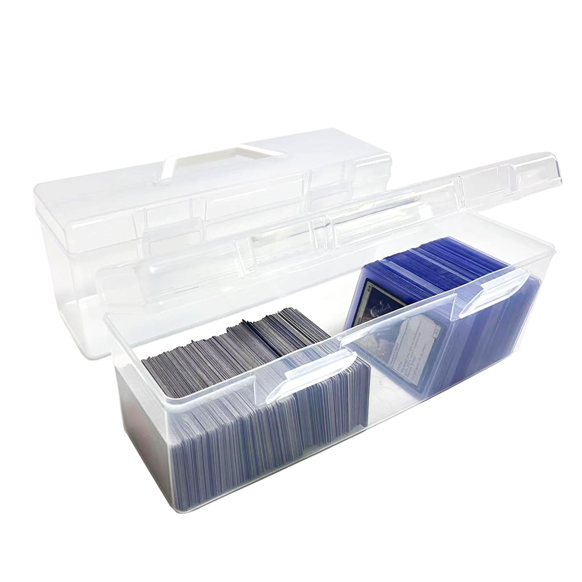 Viyohoh Trading Card Storage Box for Toploader, Plastic Card Case Hold up to 200 Toploaders Fit for MTG/TCG/Sports/Standard Cards (2PCS)