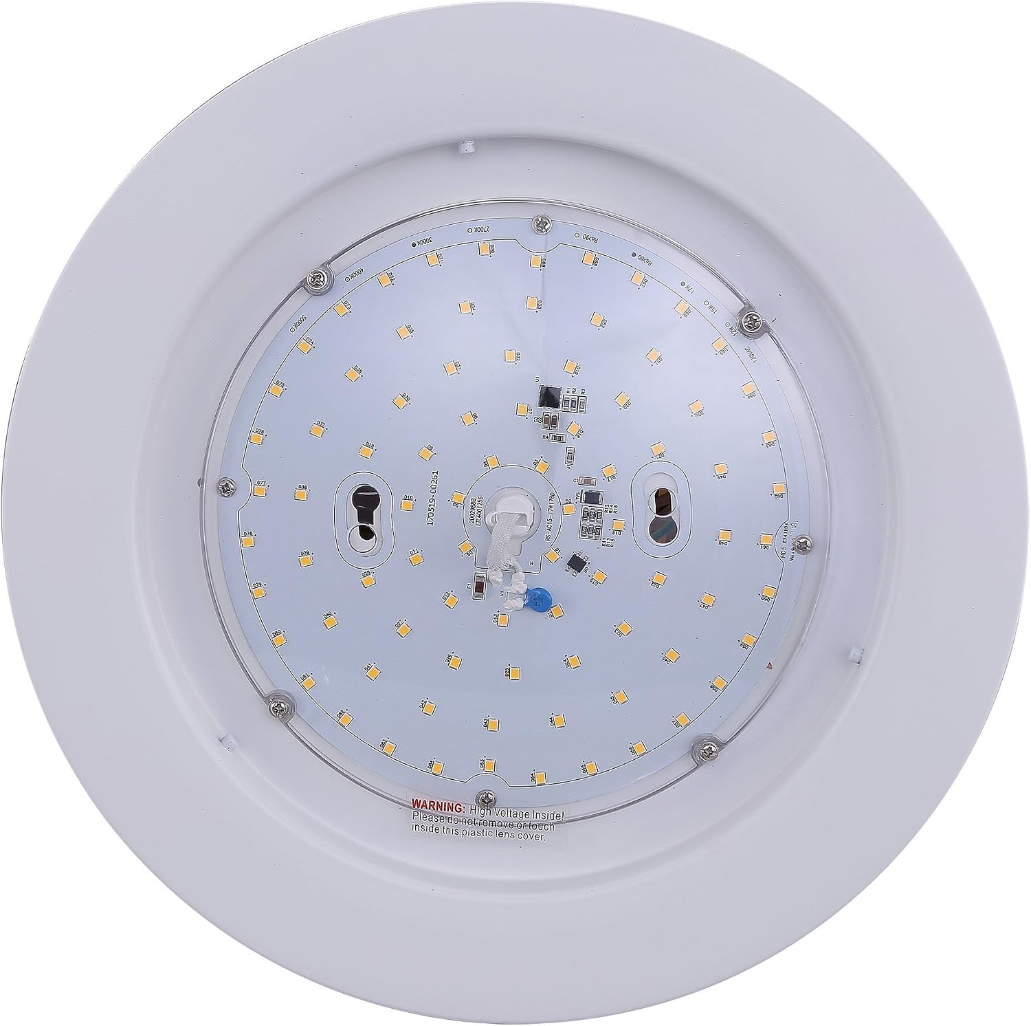 CLOUDY BAY 12-inch LED Flush Mount Ceiling Light,3000K Warm White,Dimmable 17W 1100lm -120W Incandescent Equivalent,White Finish