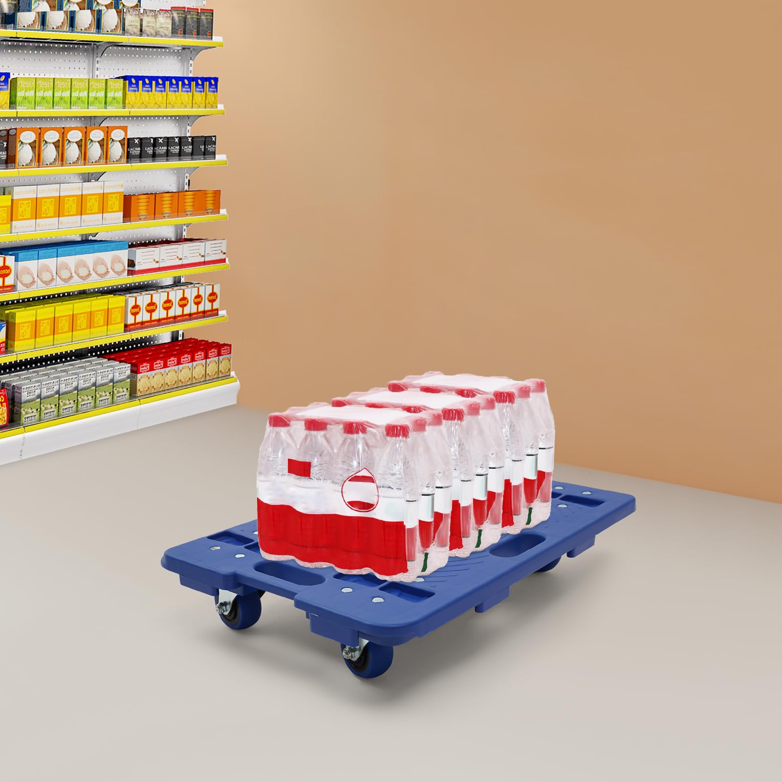 Carrello per il trasporto con 4 ruote universali, 60 x 40 cm, aiuto per il trasporto di mobili, per mobili, per il trasporto, fino a 150 kg