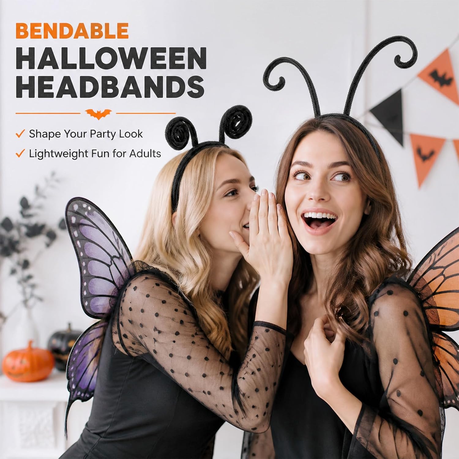 5 PCS Bug Antenna Headband for Women Halloween Ladybug Headband Accessories | Black Velvet Cosplay Party Accessories for Halloween Party Costume Dress Up Pretend Accessory