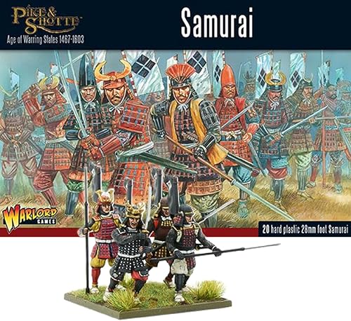 Warlord Games Samurai Infantry - Miniaturas de plástico a escala de 1.102 in para Pike & Shotte Miniaturas altamente detalladas para juegos de mesa