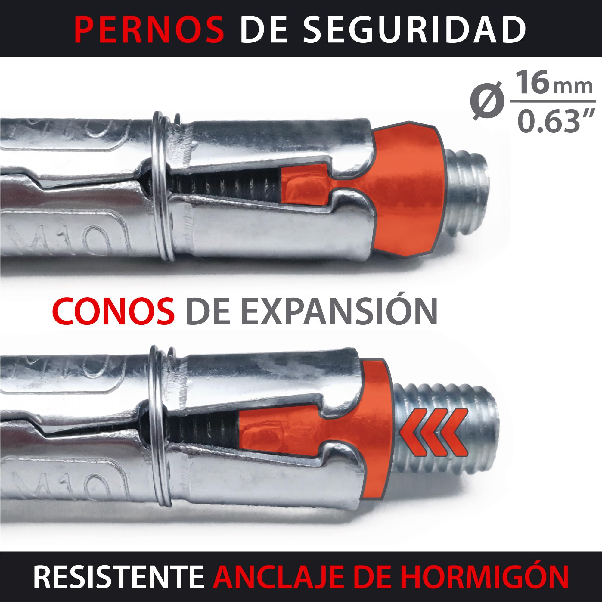 KRASER KR802 Anclaje Suelo Moto con Anilla Basculante ø14, Compacto y Robusto de Acero, Tacos Alta Seguridad Expansivos, Antirrobo Seguridad Fijacion Pared Universal para Anclar Moto Bicicleta Parking