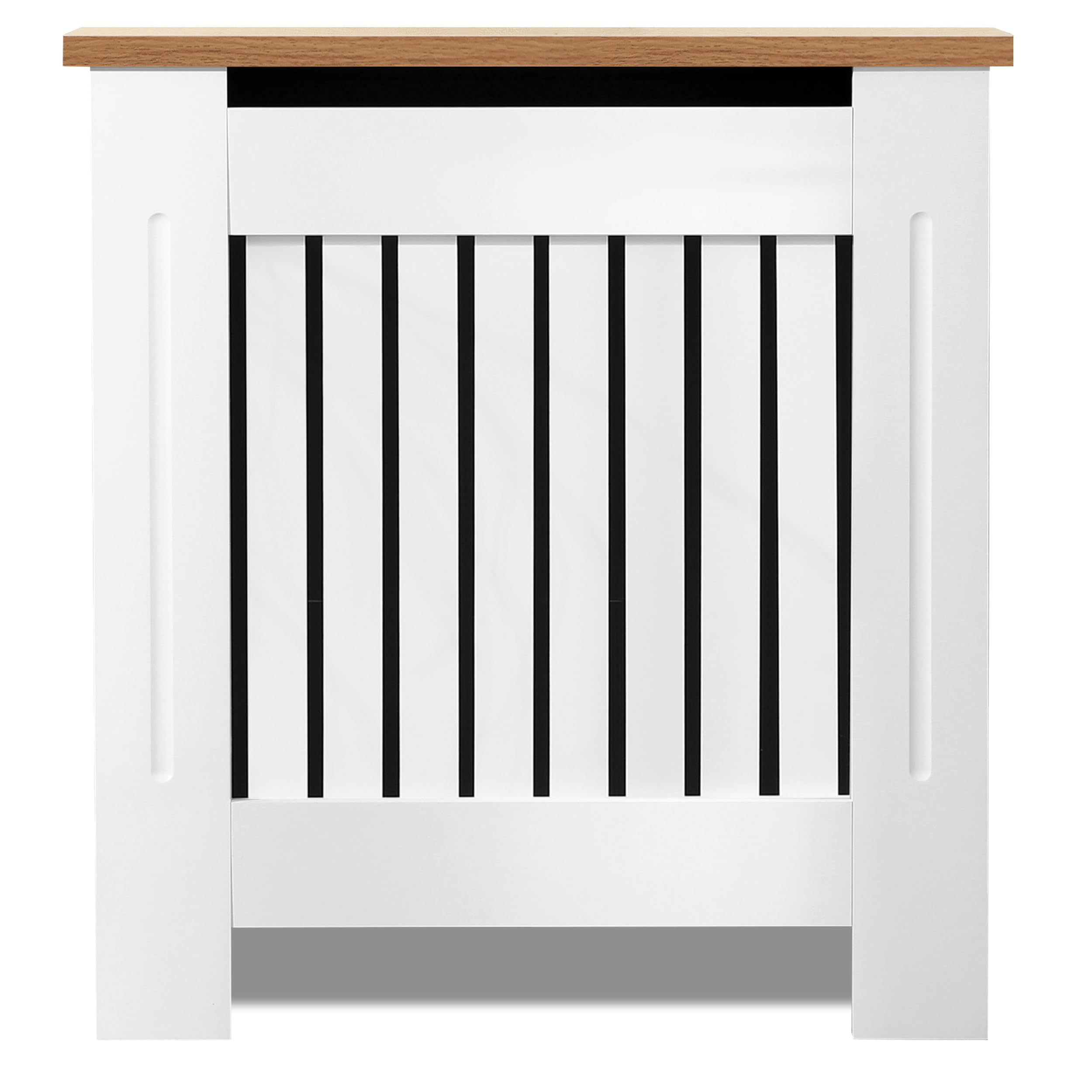 Radiator Cover Small, Radiator Cover, Vertical Slatted Modern Radiator Covers MDF Wood Cabinet Shelf Heating Covers for Living Room, Hallway (19D x 78W x 83.2H cm)