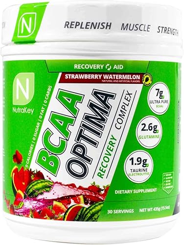 Miniatura 9 de NutraKey BCAA Optima - Complejo de recuperación post entrenamiento, sin azúcar, sin carbohidratos, ayuda para la recuperación, uva