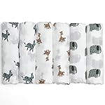 GLLQUEN BABY Receiving Blanket Boy Cotton Muslin Swaddle Blankets Girl Newborn Squares Breathable & Soft Thin Baby Blankets Cloths Double Absorbent Infant Swaddling Wrap - 6 Pack (Giraffe)