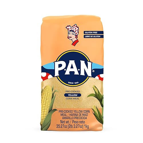 Miniatura 1 de PAN Harina de Maíz Amarillo - Harina Precocida sin Gluten y Kosher para Arepas 1 kg 35 oz  2 lb 33 oz