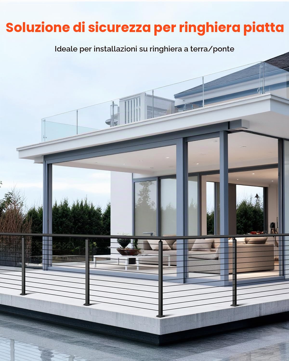 VEVOR Set di Ringhiera 4 Pz per Recinzione da Balcone 1067x100x100 mm Palo per Pannello da Giardino Balcone Ponte, Kit di Palo per Balaustrata da Terrazza, Nero, 4JZLGZXHS106URZU0001V0