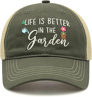 Gardening Trucker Cap for Women - Embroidered Floral Mesh Garden Hat Gif...