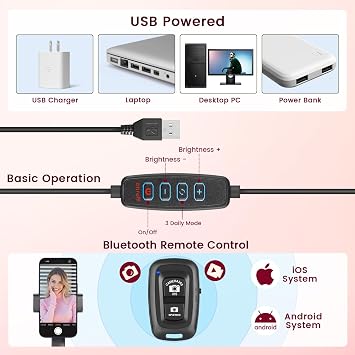 Ring Light with Tripod Stand & Phone Holder Tall 182 cm, 10 inch LED Ringlight Selfie Light with Remote & Phone Holder for Video, Filming, Makeup, YouTube, TikTok