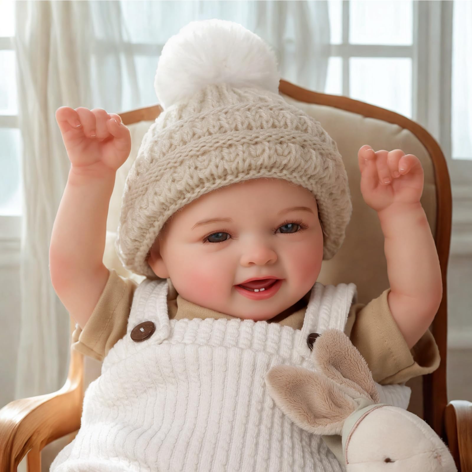 BABESIDE Reborn-Baby Dolls 17 Pulgadas MIA Realista Reborn Bebé Muñecas Niña con Lindo Cuerpo Suave Dulce Sonrisala Vida Real Baby Doll Detalles de la Piel Reallife