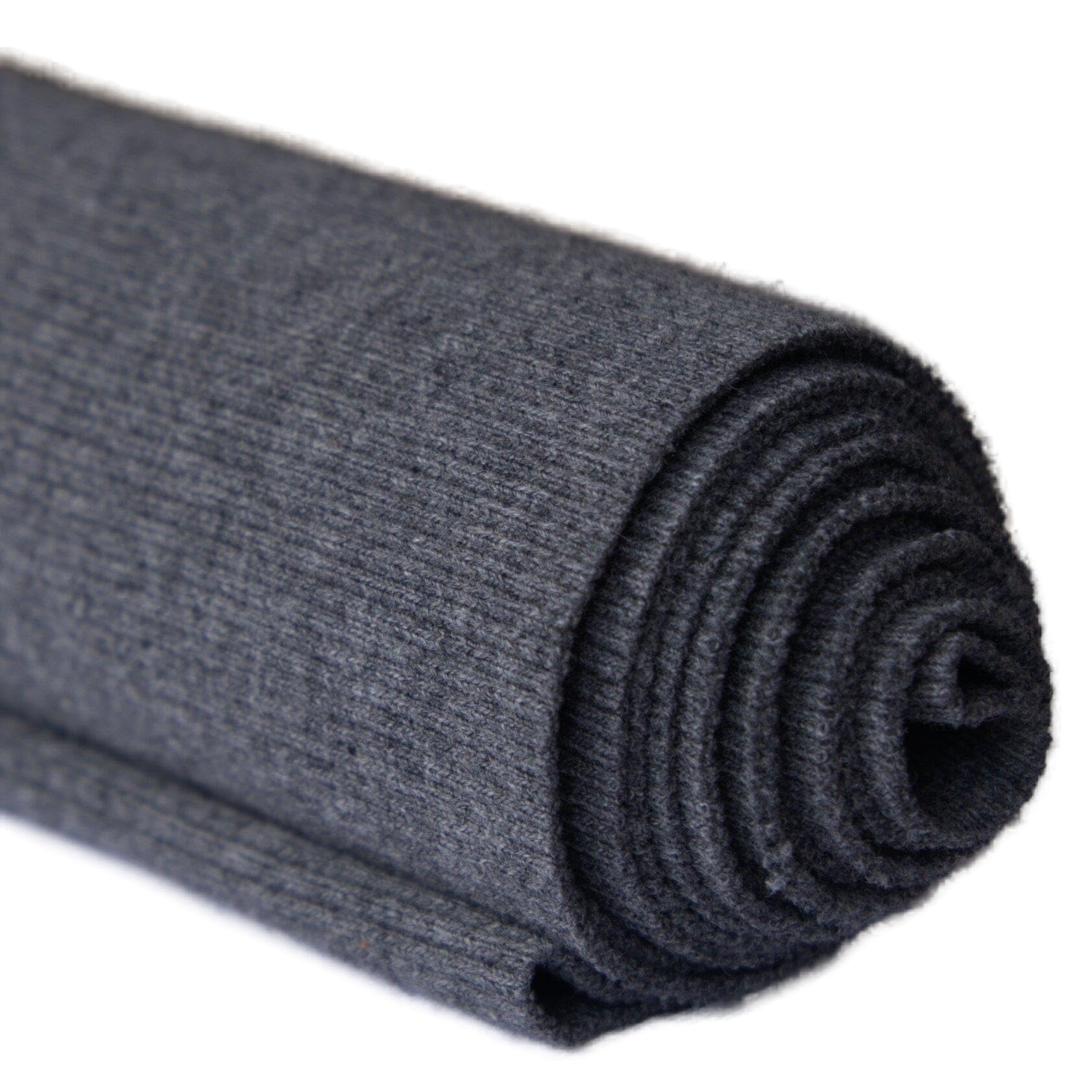TinaKim Ribbed Fabric for Cuffs and Collar, Waistbands Neckline Cuffs Clothing Sewing Material (43x8in, 59 Grey)