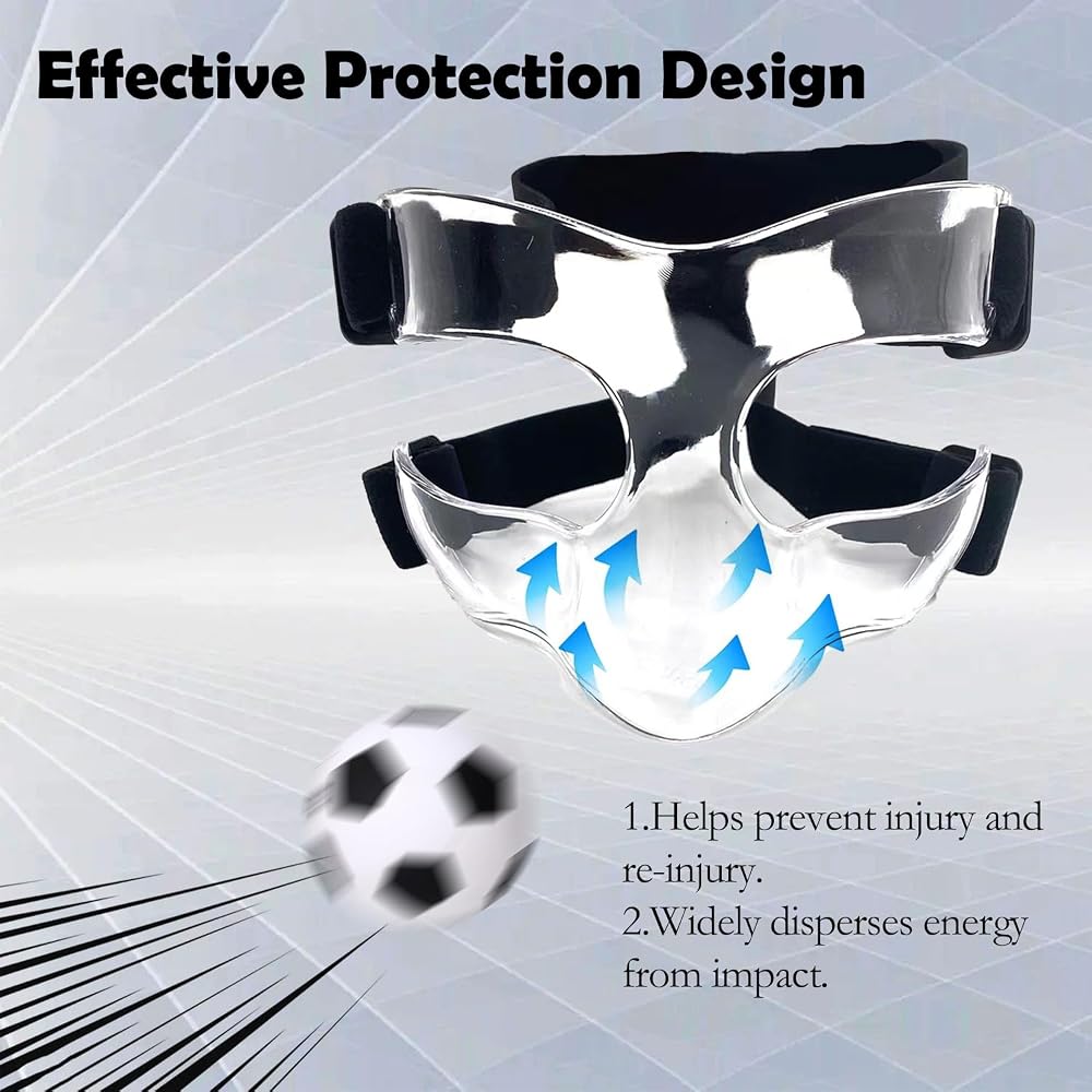 KEDAO Nose Guard for Broken Nose, Adjustable Basketball Face Shield Mask with Foam Padding for Men and Women, Sports Training Masks Protects Your Nose and Face from Injury for Basketball, Soccer