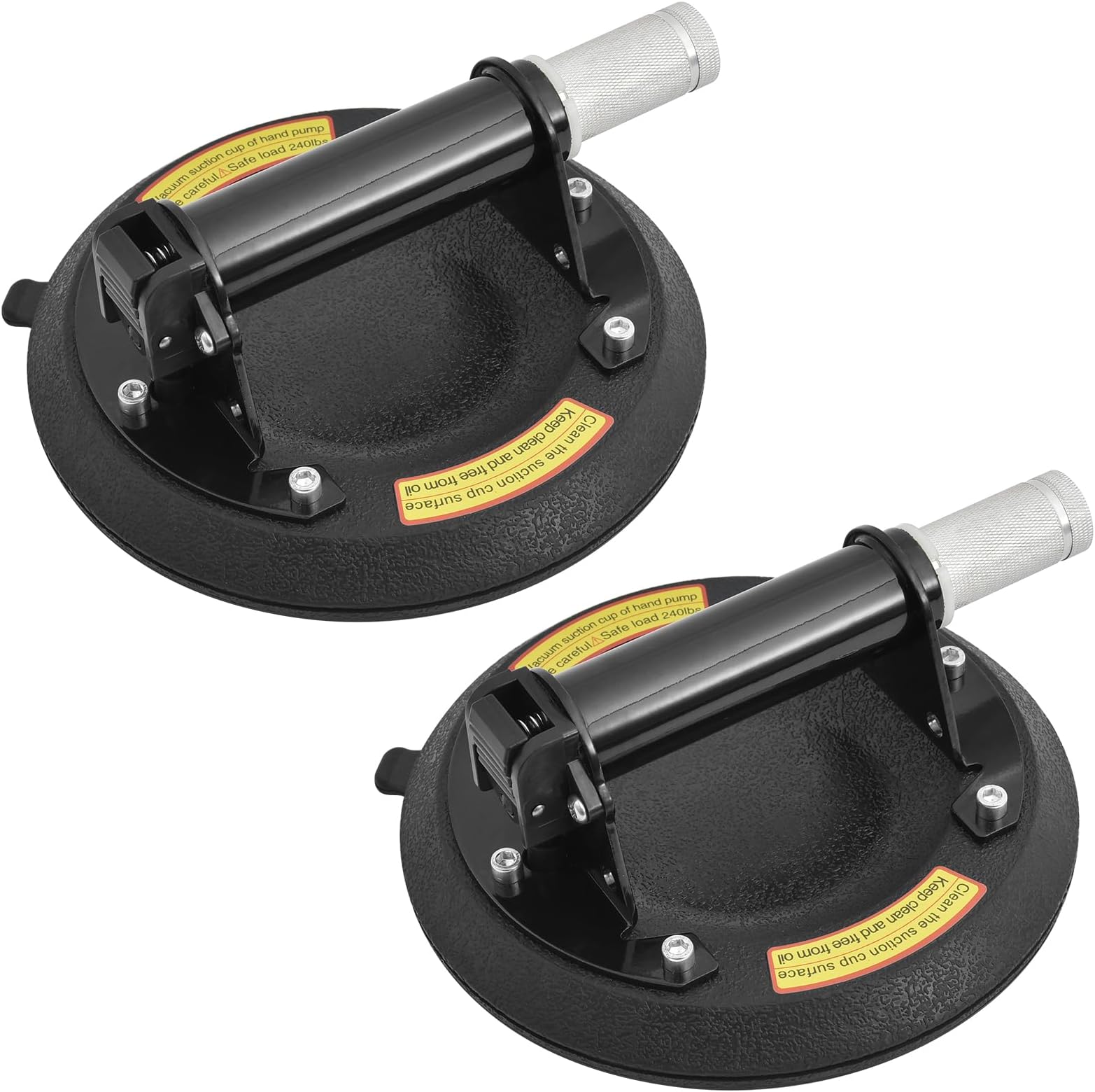 2Pack Electric Vacuum Suction Cups with Metal Handle - Heavy Duty Hand-held Glass Lifter Powerful Industrial Glass Sucker for Window Tile Carry Replacement 550LBS Load Capacity