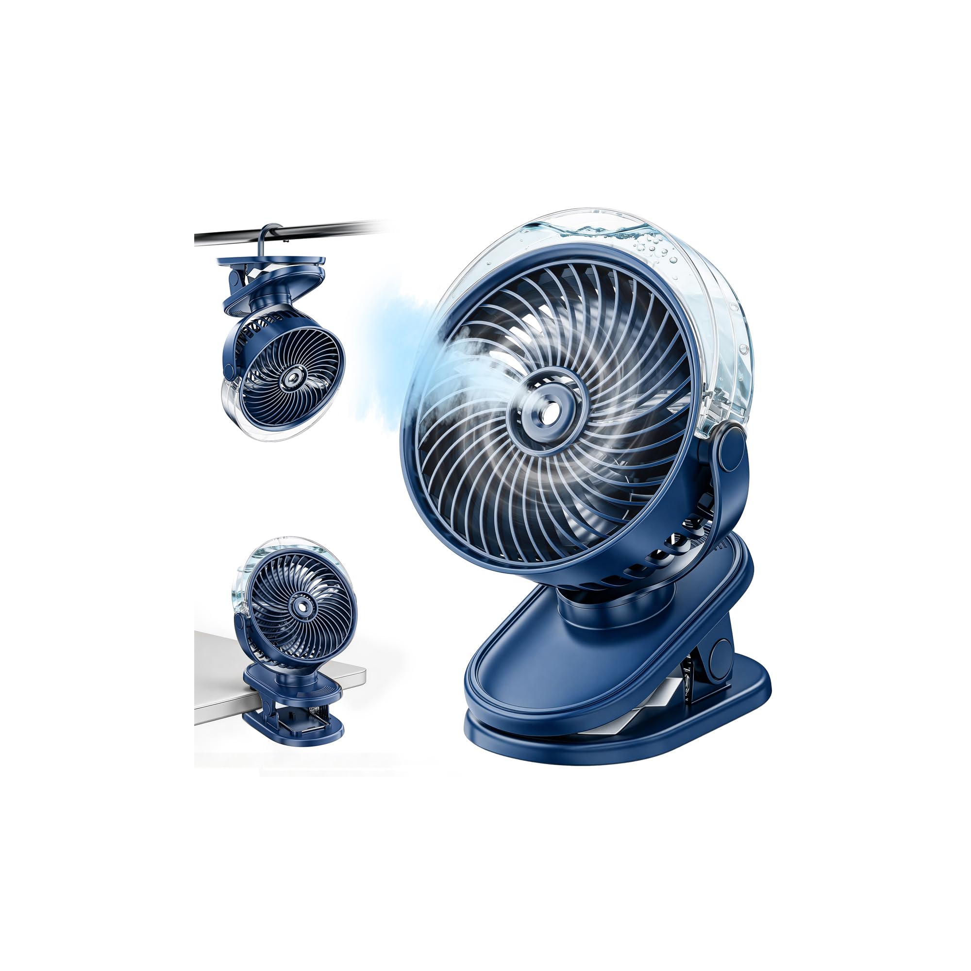 Mini Ventilatore Da Tavolo, Ventilatore Portatile USB Ricaricabile | 6000mAh Ricaricabile, Ventilatore Piccolo da Tavolo Silenzioso, 360°Girevole per Passeggino, 4 Velocità, Ufficio e Esterno