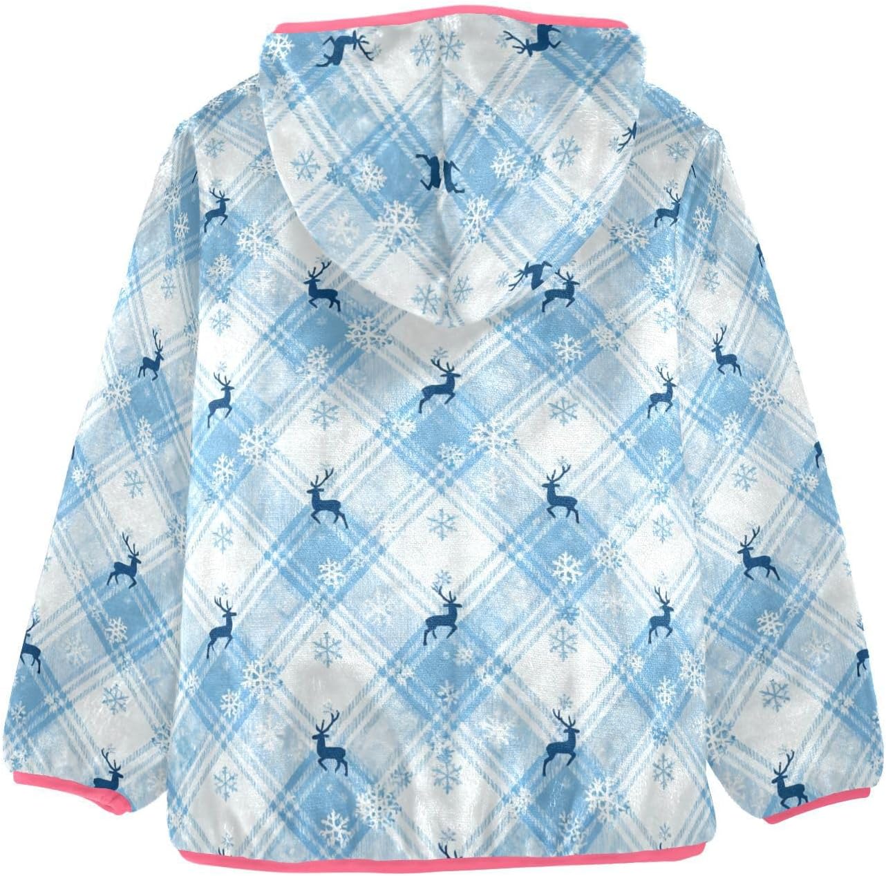 Reindeer and Snowflake Plaid Light Jackets Toddler Children Coat Cute Baby Girls Clothes 3T