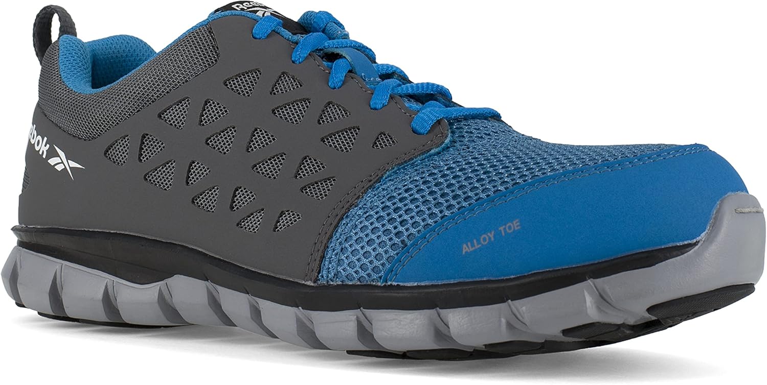 Reebok Work RB4040 Mens Sublite Cushion Work Athletic Alloy Toe Shoe Blue and Grey,14 M US - Image 6