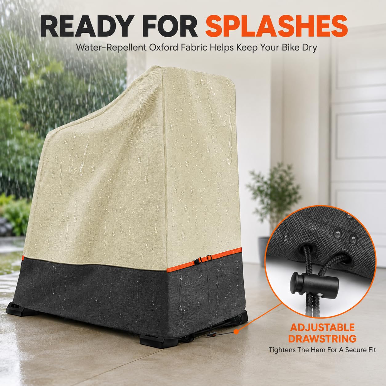Housse de vélo d'appartement, Housse de Vélo d'exercice D'intérieur/Exterieur Imperméable Anti Pluie Neige Poussière，pour Toutes Les Tailles vélo d'appartement