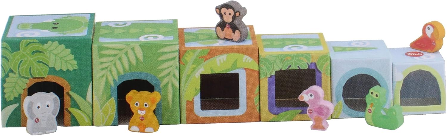 Trudi 88008 Stackable Cubes, Multicolour