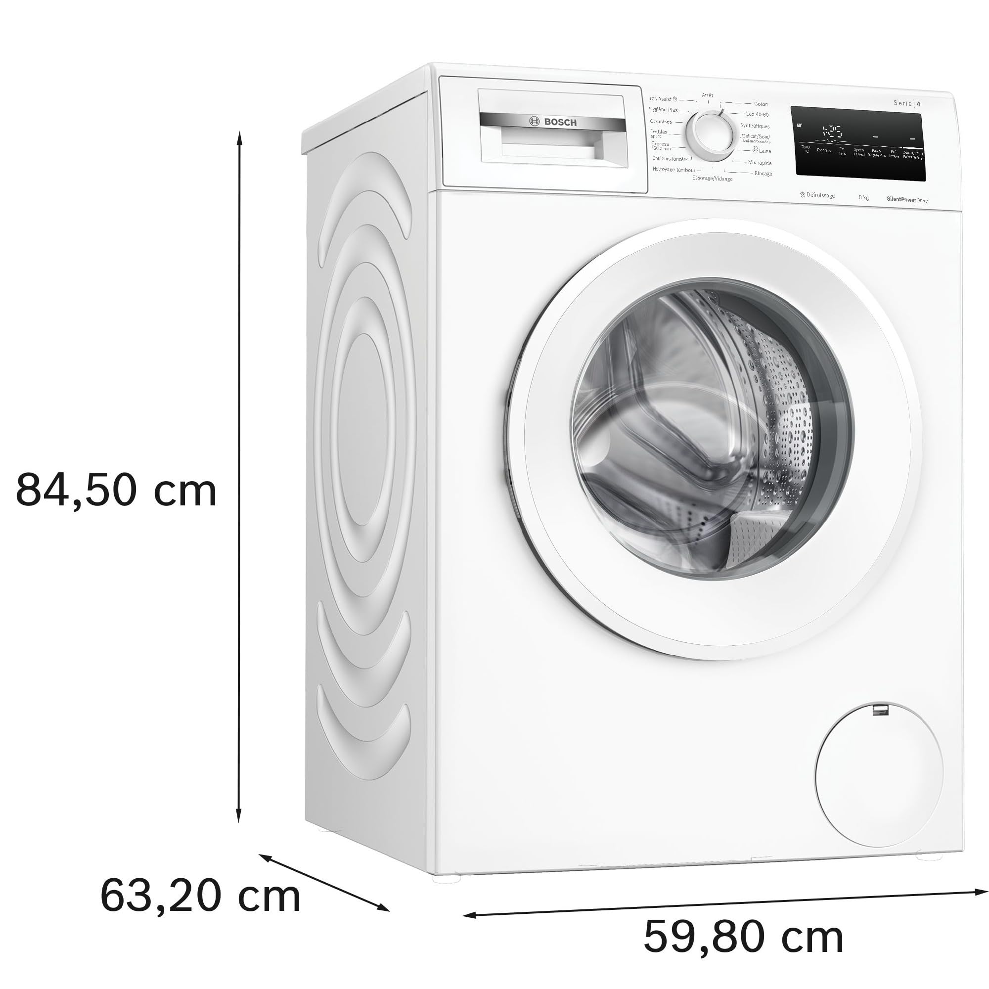 Bosch WAN28229FR Série 4 - Lave-linge, pose-libre, Défroissage Iron Assist | Blanc, 8 kg, 1400 trs/min, Moteur SilentPowerDrive, ActiveWater Plus, Speed Perfect, Rajout de linge, Classe énerg. A