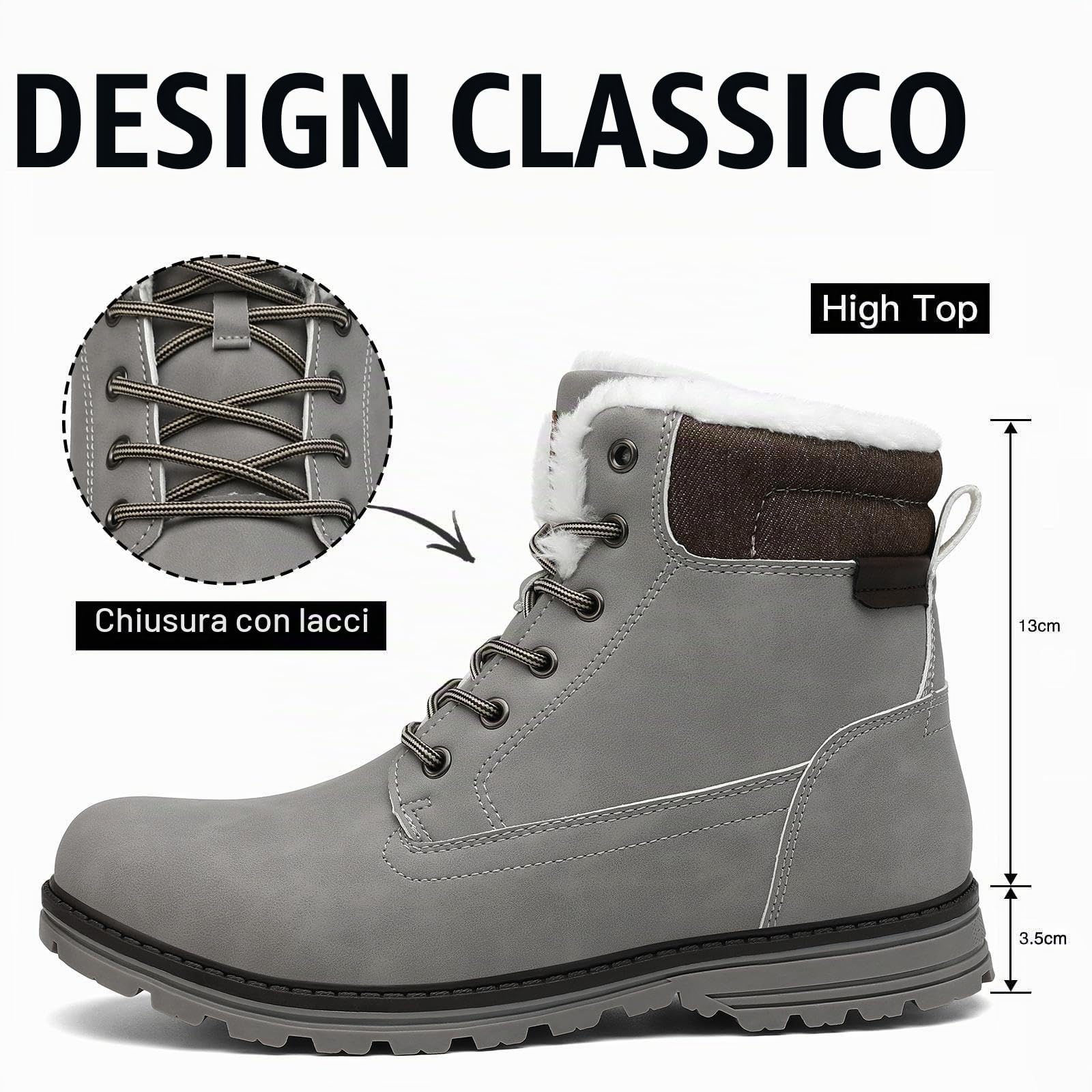 Mishansha Uomo Stivali da Neve Eleganti Scarpe da Inverno Outdoor Stivaletti da Trekking, 39-46 EU