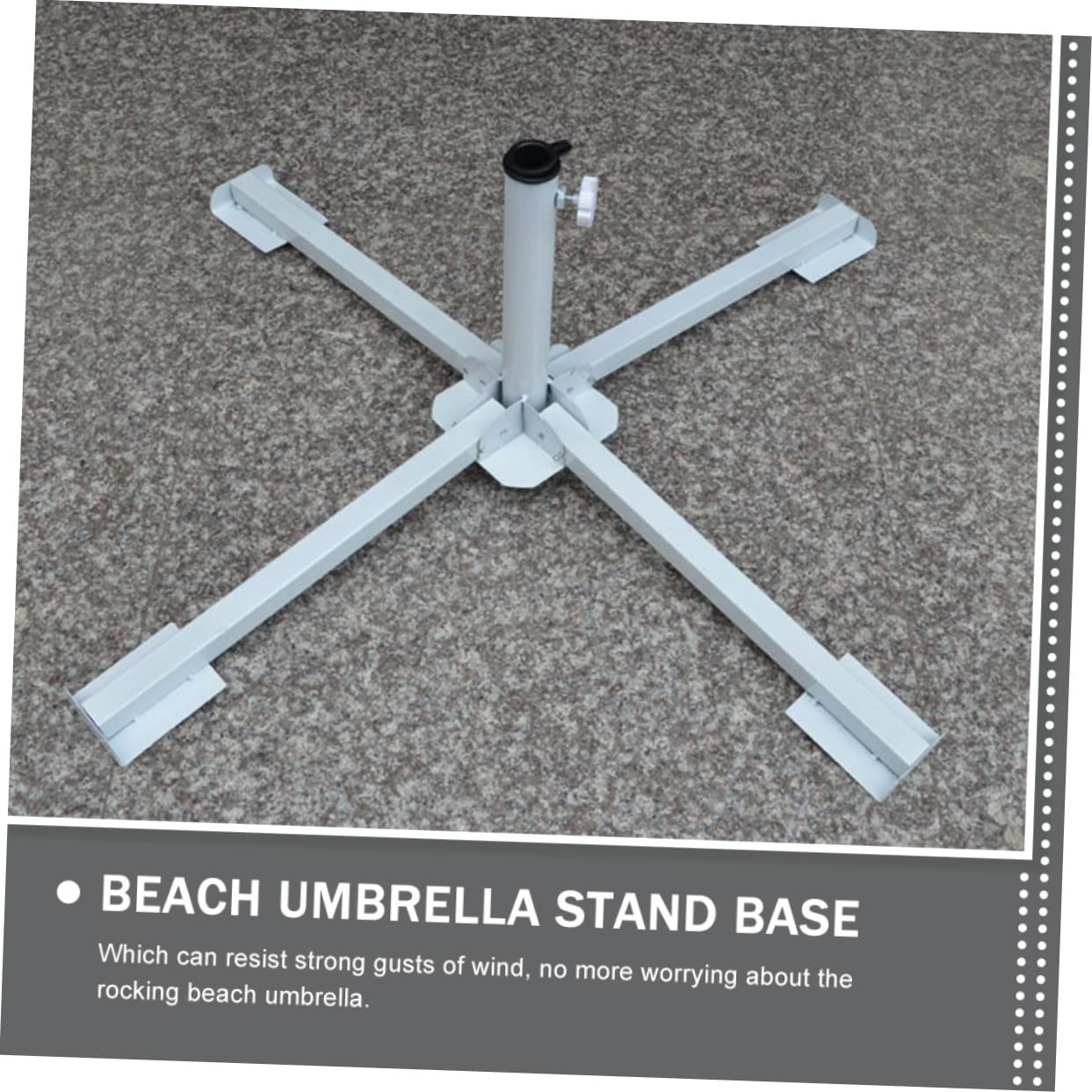 Wytrzymały przenośny stojak na parasol plażowy – składany uchwyt na parasol z 4-nogowym podparciem krzyżowym dla stabilnego stojaka na parasol z piaskiem – idealny do ogrodu, na patio, podróż i do